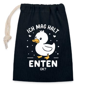 Mallard, Duck, Duck, Dark Duck, Bird - Closable cotton gift bag (14x20cm) - navy - Front