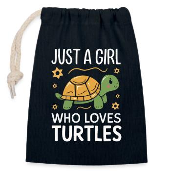 Turtle Sea Turtle Turtle Animal - Closable cotton gift bag (14x20cm) - navy - Front