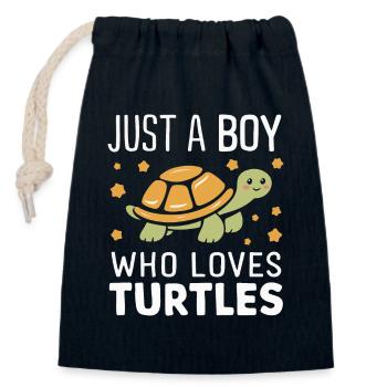 Turtle Sea Turtle Turtle Animal - Closable cotton gift bag (14x20cm) - navy - Front