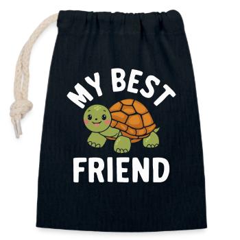 Turtle Sea Turtle Turtle Animal - Closable cotton gift bag (14x20cm) - navy - Front