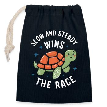 Turtle Sea Turtle Turtle Animal - Closable cotton gift bag (14x20cm) - navy - Front