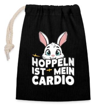 Bunny Bunnies Lapin Animal de compagnie - Sac cadeau en coton avec cordon (14 x 20 cm) - noir - Devant