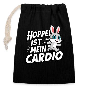 Bunny Bunnies Lapin Animal de compagnie - Sac cadeau en coton avec cordon (14 x 20 cm) - noir - Devant