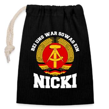 East Germany East East East GDR Home Eastern Bloc - Closable cotton gift bag (14x20cm) - black - Front