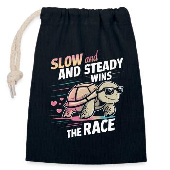 Turtle Sea Turtle Turtle Animal - Closable cotton gift bag (14x20cm) - navy - Front