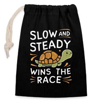 Turtle Sea Turtle Turtle Animal - Closable cotton gift bag (14x20cm) - black - Front