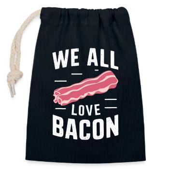 Bacon Frühstück Speck - Verschließbarer Geschenkbeutel aus Baumwolle (14x20cm) - Navy - Vorne