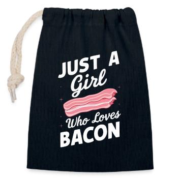 Bacon Frühstück Speck - Verschließbarer Geschenkbeutel aus Baumwolle (14x20cm) - Navy - Vorne