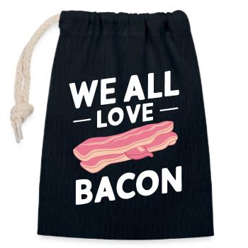 Bacon Frühstück Speck - Verschließbarer Geschenkbeutel aus Baumwolle (14x20cm) - Navy - Vorne