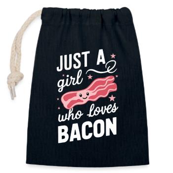 Bacon Frühstück Speck - Verschließbarer Geschenkbeutel aus Baumwolle (14x20cm) - Navy - Vorne