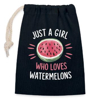 Watermelon Melon Fruit - Closable cotton gift bag (14x20cm) - navy - Front