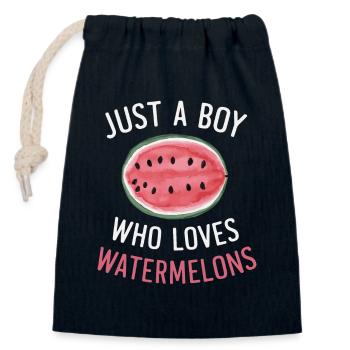 Watermelon Melon Fruit - Closable cotton gift bag (14x20cm) - navy - Front