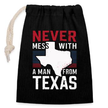 Texas State Texans Texas - Closable cotton gift bag (14x20cm) - black - Front
