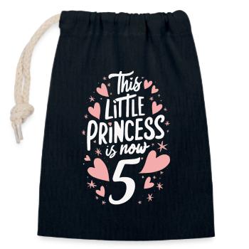 Gift 5 Years Birthday Child - Closable cotton gift bag (14x20cm) - navy - Front