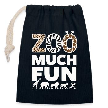 Animaux du zoo Gardien de zoo - Sac cadeau en coton avec cordon (14 x 20 cm) - bleu marine - Devant