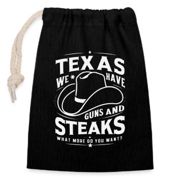 Texas State Texans Texas - Closable cotton gift bag (14x20cm) - black - Front