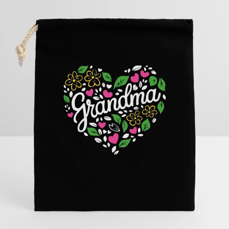 Oma Großmutter Muttertag Familie Verschließbarer Geschenkbeutel aus Baumwolle (14x20cm)