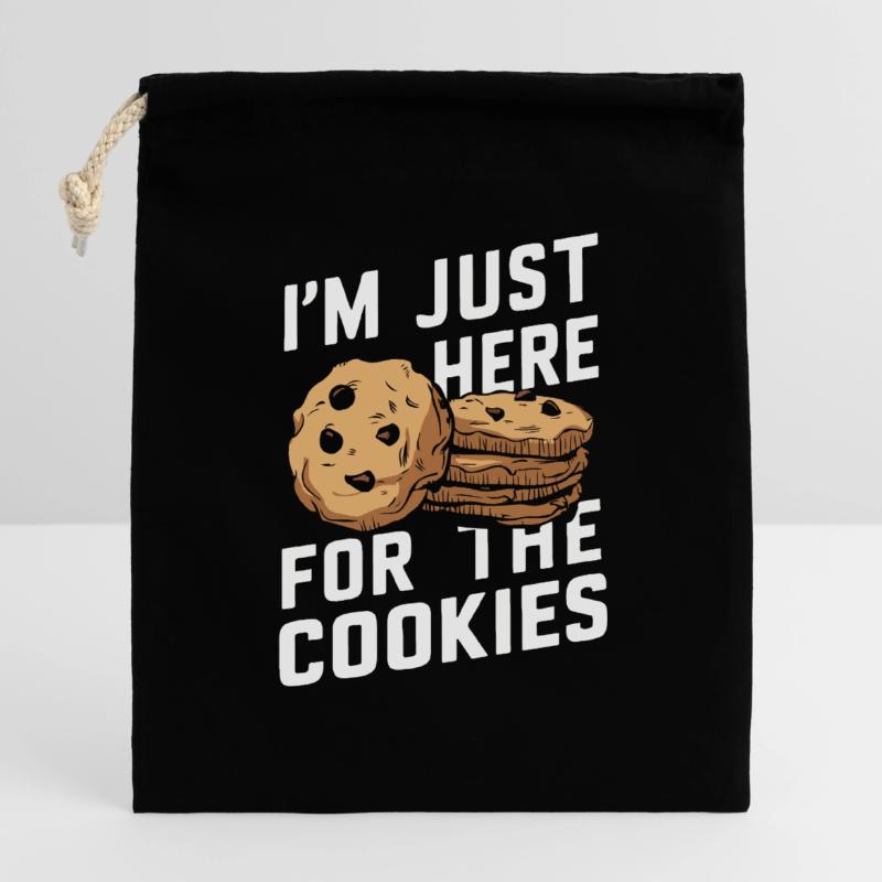 Cookies Biscuits Biscuits Biscuits Chocolat Sac cadeau en coton avec cordon (14 x 20 cm)