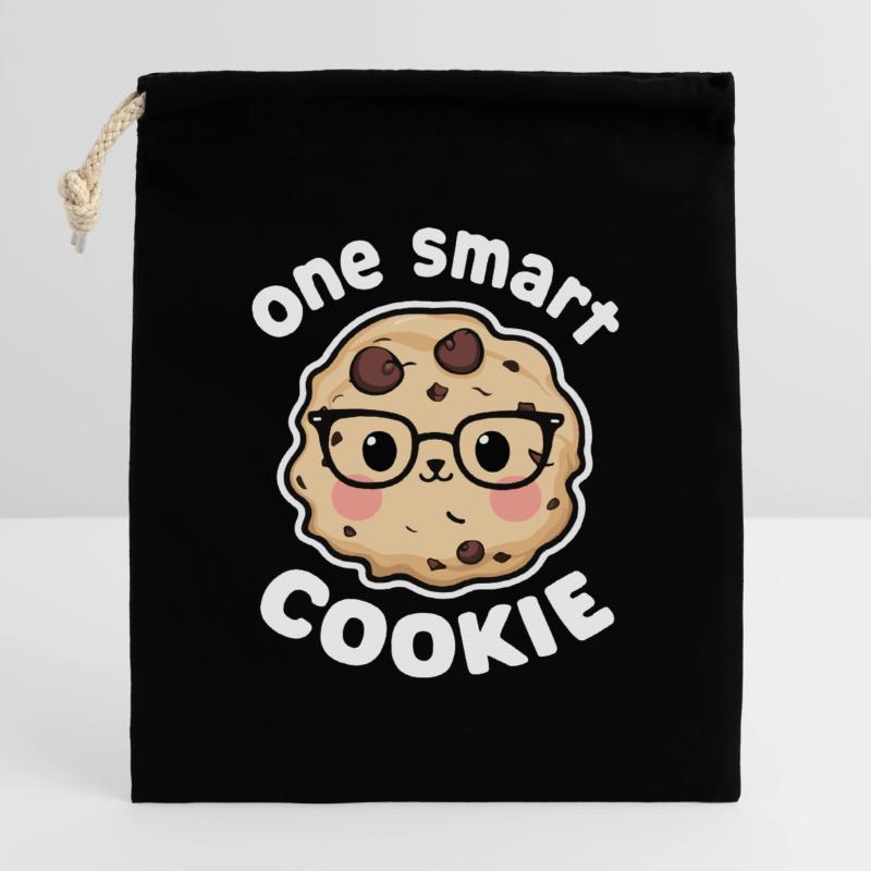Cookies Biscuits Biscuits Biscuits Chocolat Sac cadeau en coton avec cordon (14 x 20 cm)