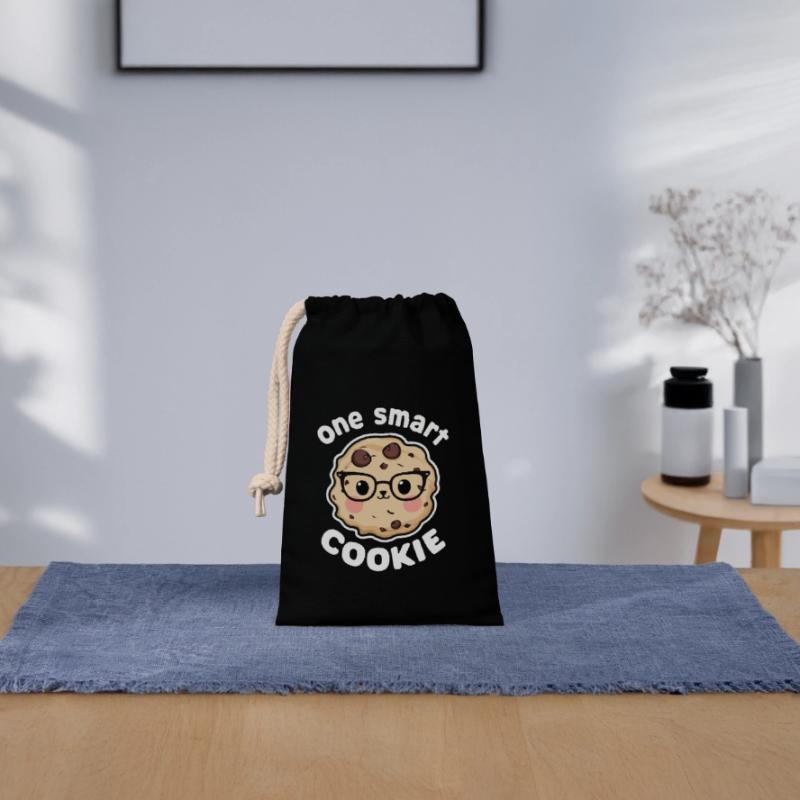Cookies Biscuits Biscuits Biscuits Chocolat Sac cadeau en coton avec cordon (14 x 20 cm)
