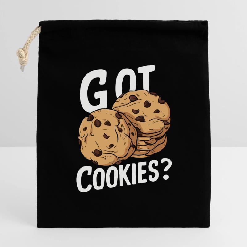 Cookies Biscuits Biscuits Biscuits Chocolat Sac cadeau en coton avec cordon (14 x 20 cm)