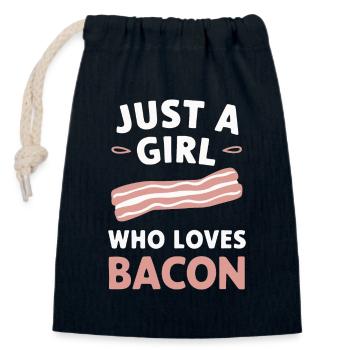 Bacon Frühstück Speck - Verschließbarer Geschenkbeutel aus Baumwolle (14x20cm) - Navy - Vorne