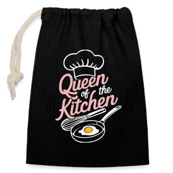 Chef cuisinier Cheff Bäker - Sac cadeau en coton avec cordon (14 x 20 cm) - noir - Devant