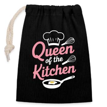 Chef cuisinier Cheff Bäker - Sac cadeau en coton avec cordon (14 x 20 cm) - noir - Devant