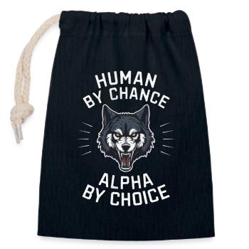 Wolf Wolves Animal Howl - Closable cotton gift bag (14x20cm) - navy - Front
