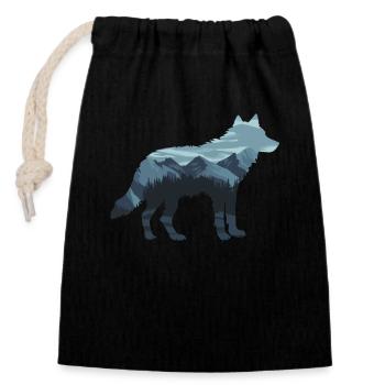 Wolf Wolves Animal Howl - Closable cotton gift bag (14x20cm) - black - Front