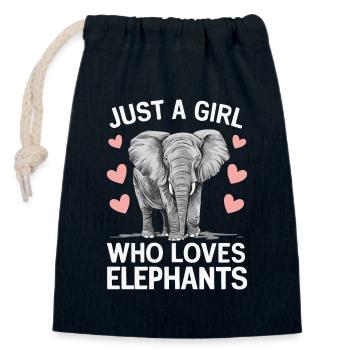 Elefant Tier Elefanten Zoo - Verschließbarer Geschenkbeutel aus Baumwolle (14x20cm) - Navy - Vorne