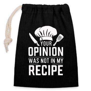 Chef cuisinier Cheff Bäker - Sac cadeau en coton avec cordon (14 x 20 cm) - noir - Devant