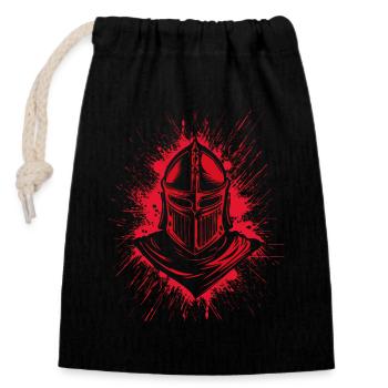 Crusader Knights Templar Middle Ages - Closable cotton gift bag (14x20cm) - black - Front