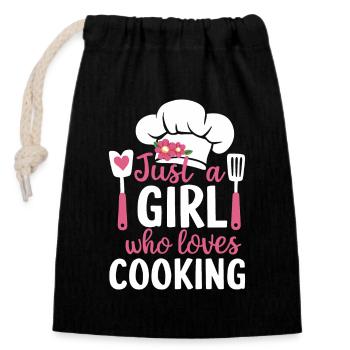 Chef cuisinier Cheff Bäker - Sac cadeau en coton avec cordon (14 x 20 cm) - noir - Devant