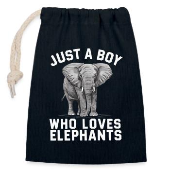 Elefant Tier Elefanten Zoo - Verschließbarer Geschenkbeutel aus Baumwolle (14x20cm) - Navy - Vorne