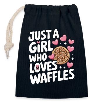Waffles Breakfast Sweets - Closable cotton gift bag (14x20cm) - navy - Front