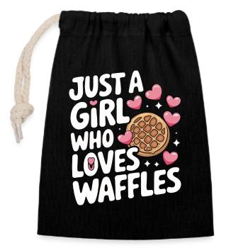 Waffles Breakfast Sweets - Closable cotton gift bag (14x20cm) - black - Front