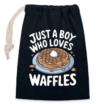 Waffles Breakfast Sweets - Closable cotton gift bag (14x20cm) - navy - Front