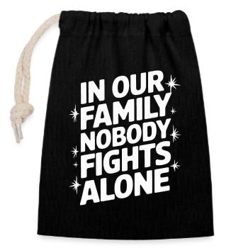 Sensibilisation au cancer Cancer Cancer du sein - Sac cadeau en coton avec cordon (14 x 20 cm) - noir - Devant