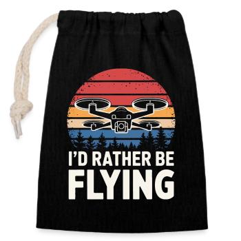 Drones Pilot Quadcopter Drone - Closable cotton gift bag (14x20cm) - black - Front