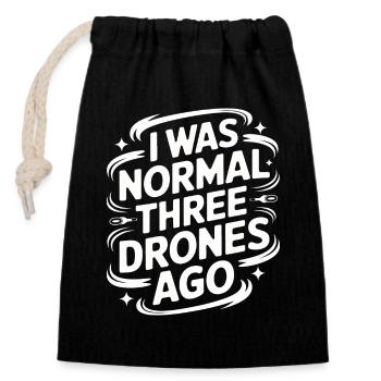 Drones Pilot Quadcopter Drone - Closable cotton gift bag (14x20cm) - black - Front