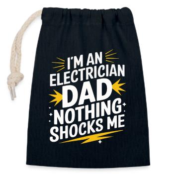 Électricien Électronicien Technicien Artisan Métier Disant - Sac cadeau en coton avec cordon (14 x 20 cm) - bleu marine - Devant