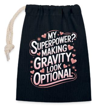 Gymnastics Gymnastics - Closable cotton gift bag (14x20cm) - navy - Front