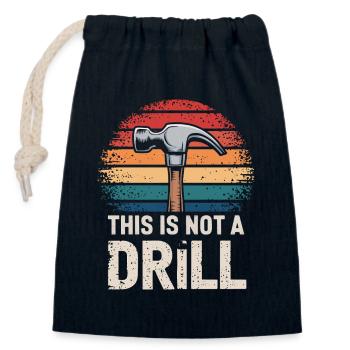 Funny DIY Handyman Repairman - Closable cotton gift bag (14x20cm) - navy - Front