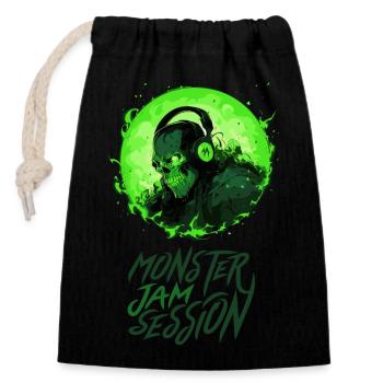 Für Musikliebhaber - Monster Jam Session - Verschließbarer Geschenkbeutel aus Baumwolle (14x20cm) - Schwarz - Vorne