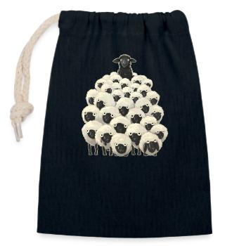 Black sheep - Closable cotton gift bag (14x20cm) - navy - Front