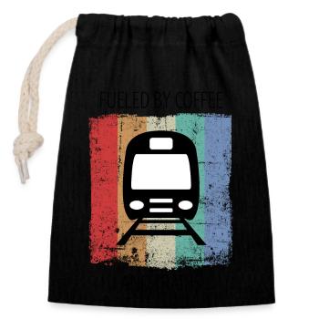 Train Railway Railroad Worker Trains Train Driver - Closable cotton gift bag (14x20cm) - black - Front