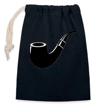 Pfeife - Verschließbarer Geschenkbeutel aus Baumwolle (14x20cm) - Navy - Vorne