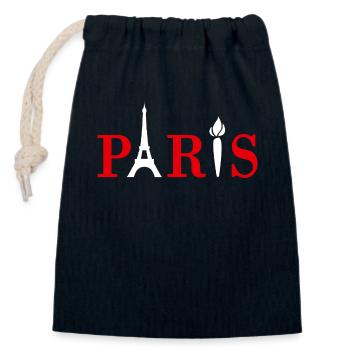 Paris jeux France - Sac cadeau en coton avec cordon (14 x 20 cm) - bleu marine - Devant