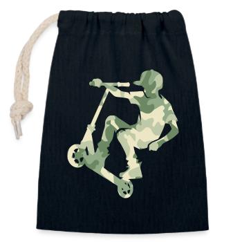 Camouflage Rider Trottinette Adolescent - Sac cadeau en coton avec cordon (14 x 20 cm) - bleu marine - Devant